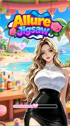 Captura de Allure Jigsaw: tablero de piezas en progreso